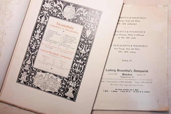 Neues Forschungsprojekt am ZI // Rekonstruktion der Arisierung des Münchner Antiquariats Ludwig Rosenthal und Rekonstruktion des Verlusts der Kulturgüter aus dem Eigentum der Familie Norbert Rosenthal