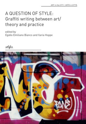 Veranstaltungsflyer: A question of style. graffiti between art/theory and practice. Bunte Graffiti-Buchstaben.