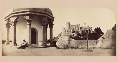 Parque da Pena in Sintra, anonymes Panoramafoto, Albuminabzug, nach 1870 (Fotosammlung des Rijksmuseum, Public Domain)_Ausschnitt