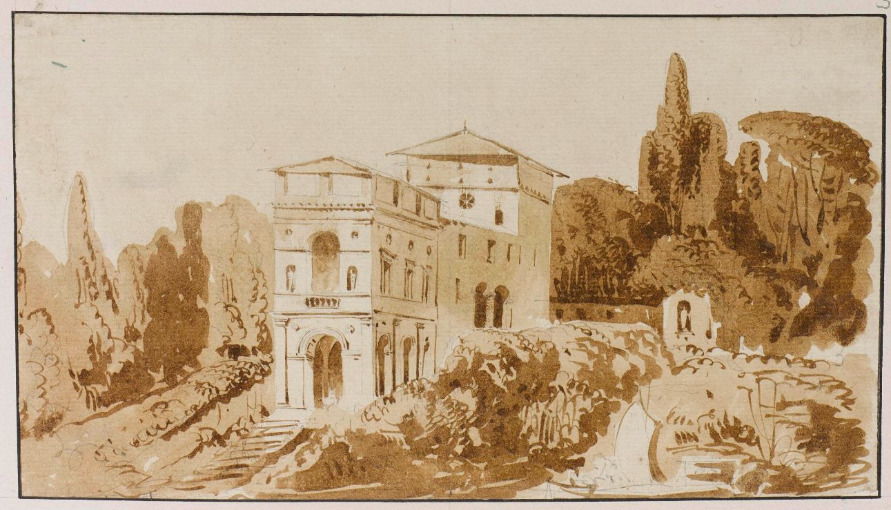 Charles Percier, Unidentified Villa (©Paris, Bibliothèque de l'Institut de France, MS 1008 fol. 2r num. 3)