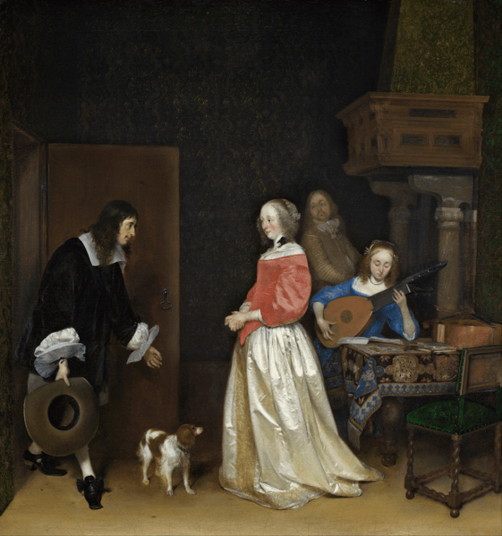 Gerard ter Borch d.J., Der Besuch des Freiers (The Suitor´s Visit), um 1658, Öl auf Leinwand, 80 x 75 cm, Washington, National Gallery of Art. Andrew W. Mellon Collection
