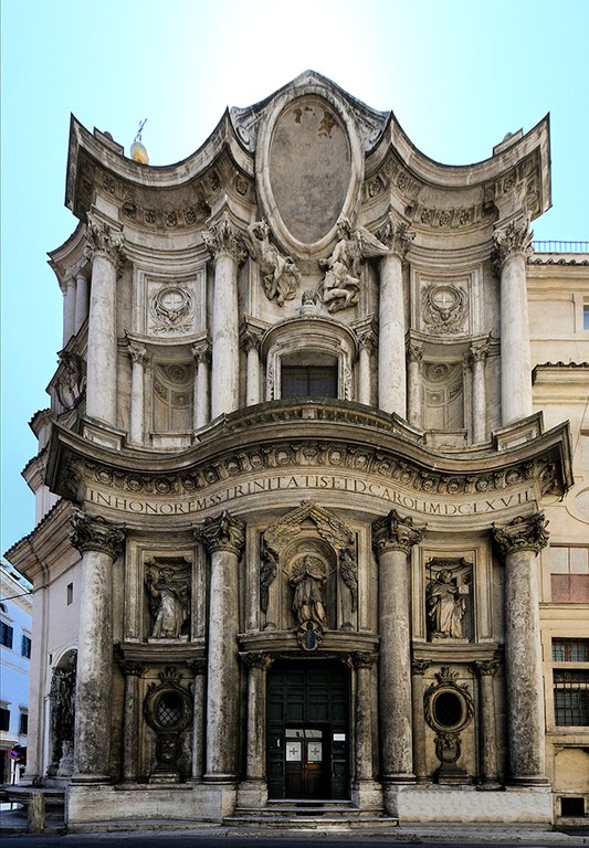 Außenansicht barocker Kirche in Rom