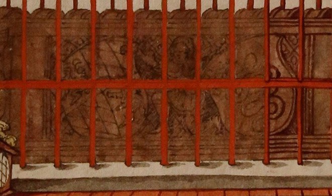 Rot-braune Illustration aus dem 17. Jahrhundert
