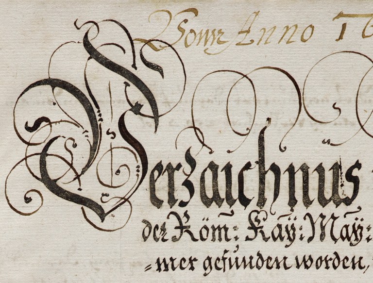 Schnörkelige Handschrift, alt.