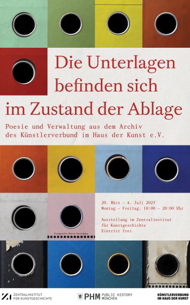 Buntes Ausstellungsplakat