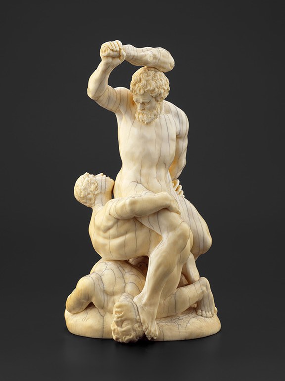 Samson und die Philister, Monogrammist GF, Elfenbein, H. 20,5 cm | (c) Hessen Kassel Heritage, Foto: Mirja van IJken