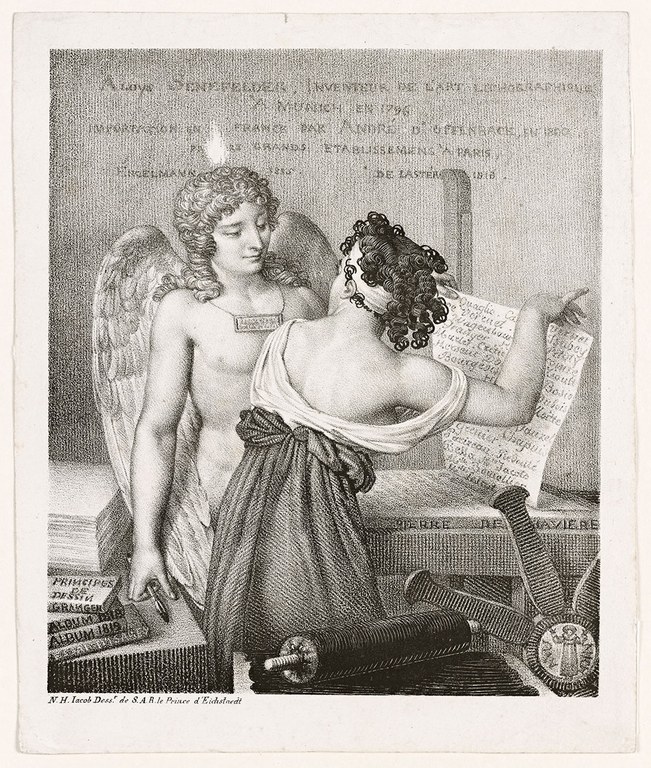Nicolas Henri Jacob (French, 1781–1871), The Genius of Lithography, from Senefelder, L’art de la lithographie (Munich, 1819), Getty Research Institute 1000_Dackermann.jpg