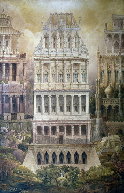 Joseph Gandy, Comparative Characteristics of Thirteen Selected Styles of Architecture, 1836, 120 x 83,4 cm. London, Sir John Soane‘s Museum