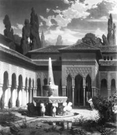 Eduard Gerhardt: Der Löwenhof in der Alhambra, 1866, Schack-Galerie, München