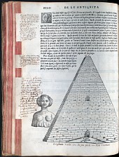 Sebastiano Serlio, Bücher zur Architektur (Venedig 1551), aus dem Besitz Vincenzo Scamozzis, mit eigenhändigen Anmerkungen, S. XCIIII Sebastiano Serlio, Bücher zur Architektur (Venedig 1551), aus dem Besitz Vincenzo Scamozzis, mit eigenhändigen Anmerkungen, S. XCIIII