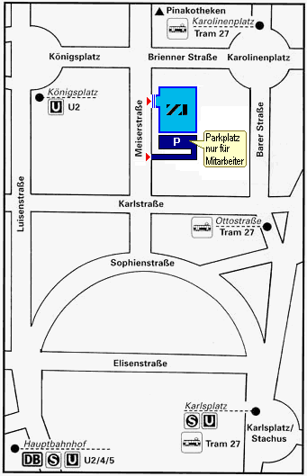 Lageplan des Zentralinstituts für Kunstgeschichte