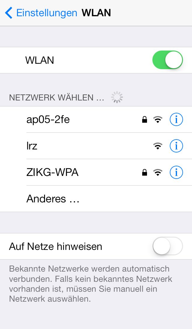 WLAN iOS Abb. 1