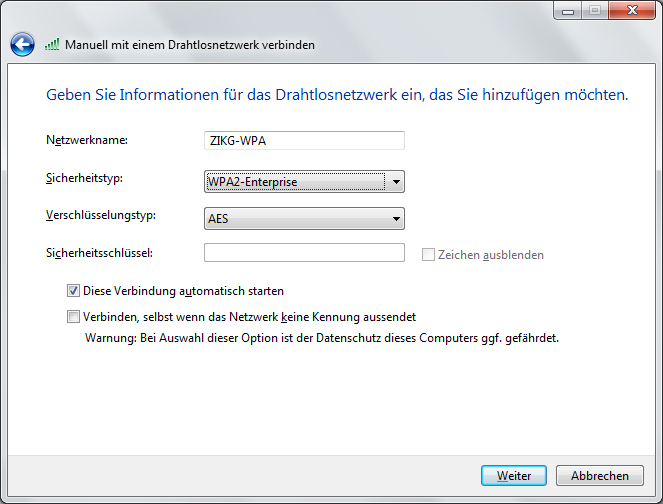 WLAN Windows 7 Abb. 1
