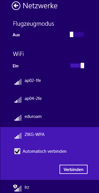 WLAN Windows 8.1 - Abb. 4