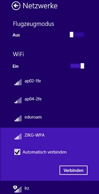 WLAN Windows 8.1 - Abb. 4