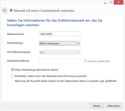 WLAN Windows 8.1 - Abb. 1