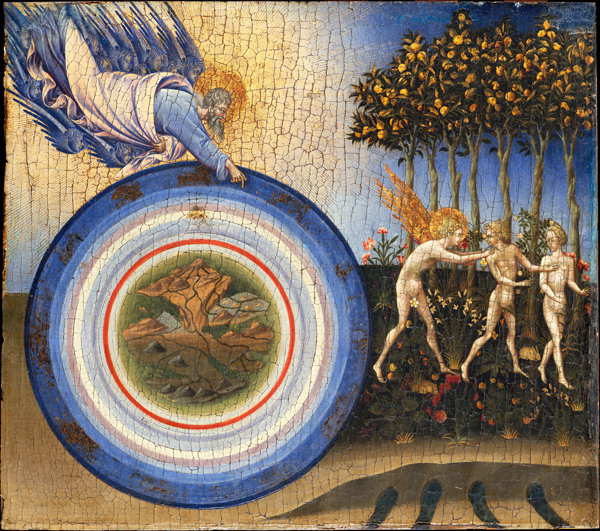 Giovanni di Paolo, The Creation of the World and the Expulsion from Paradise, Tempera and Gold on Wood, 46.4 x 52.1, 1445, Metropolitan Museum (© Metropolitan Museum - CC0 1.0)