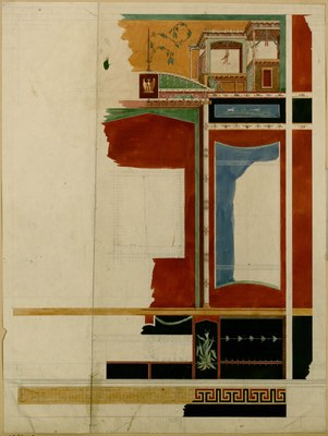 Alfred Normand, Projet pour le vestibule de la Maison Pompéienne, vers 1856, Paris, musée des Arts décoratifs, inv. CD 2801c Photo :  Les Arts Décoratifs