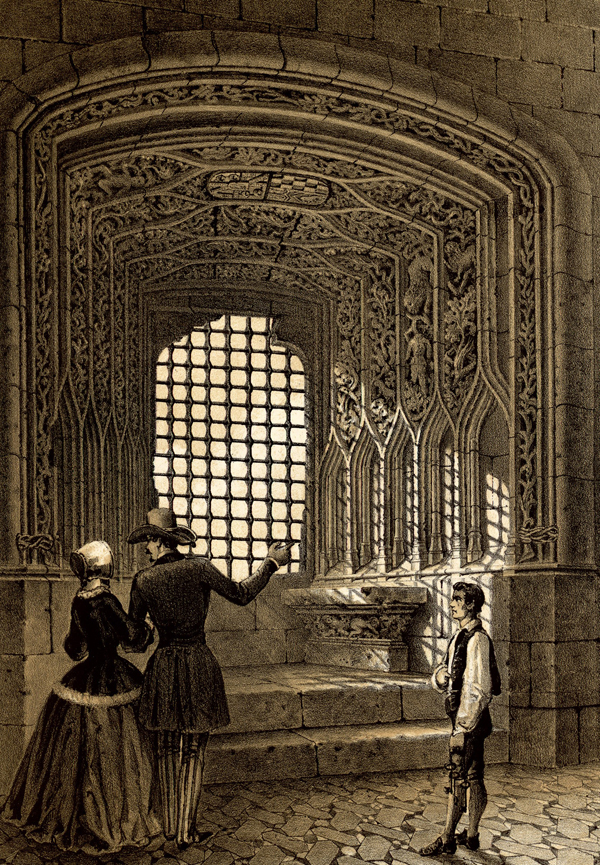Projekt_Chicote_F. J. Parcerisa, Window of the gothic castle of Belmonte_Cuenca, Spain_, in J. M. Quadrado, Recuerdos y bellezas de España. Castilla la Nueva, vol. II_Madrid_José Repullés, 1853