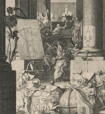 Projekt_Gallay_Sébastien Leclerc, L’Académie des sciences et des beaux arts (detail), 1698, etching and engraving, Lyon, Bibliothèque municipale
