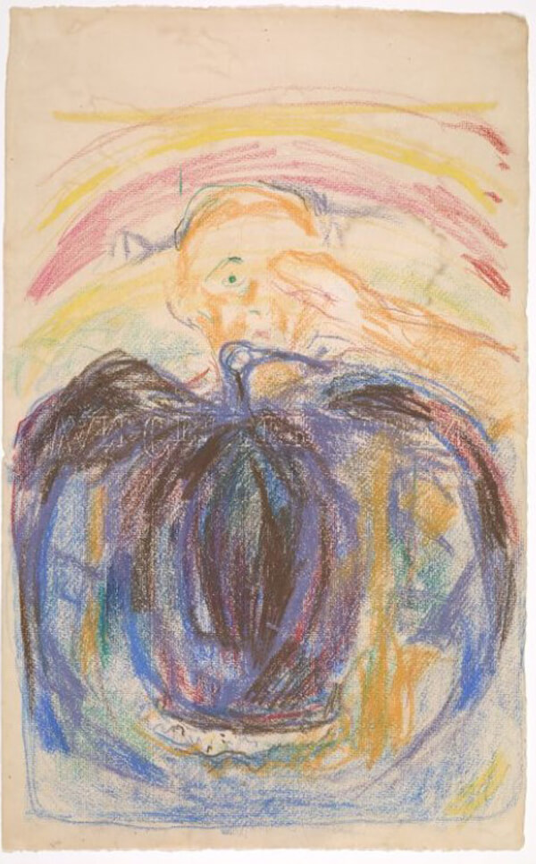 Projekt_Steven_Reiss_Edvard Munch, Der Künstler und sein krankes Auge, 1930, Kreide, 505 x 314 mm, Munchmuseet, Oslo, Inv. MM.T.02152