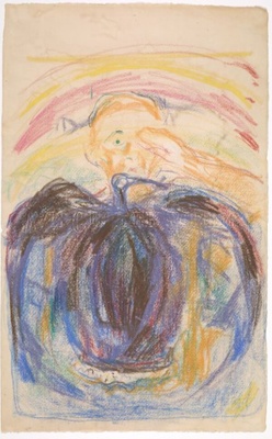 Projekt_Steven_Reiss_Edvard Munch, Der Künstler und sein krankes Auge, 1930, Kreide, 505 x 314 mm, Munchmuseet, Oslo, Inv. MM.T.02152