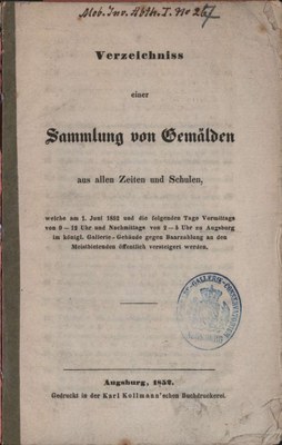 Versteigerungsverzeichnis Augsburg gedruckt