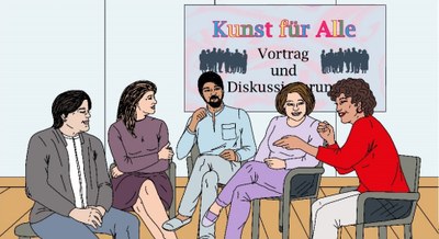 Menschen sitzen und reden