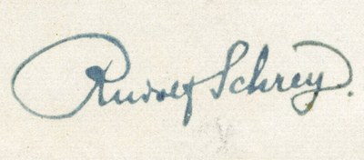 Stempel mit der Unterschrift von Rudolf Schrey